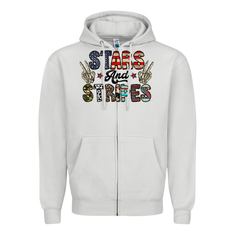 Stars And Stripes Zipper Hoodie by CowhideDigitalArt | Teevron