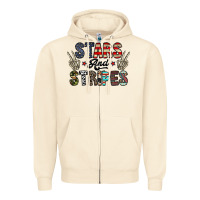 Sandshell stars and stripes Zipper Hoodie - CowhideDigitalArt