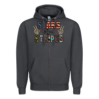 Smoke stars and stripes Zipper Hoodie - CowhideDigitalArt