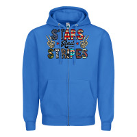 True Royal stars and stripes Zipper Hoodie - CowhideDigitalArt