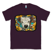 Plum white scottish calf with sunflowers western  background Classic Tee - BarkalooDesign