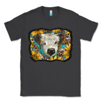 Smoke white scottish calf with sunflowers western  background Classic Tee - BarkalooDesign