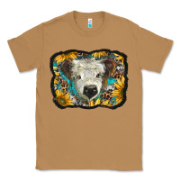 Toasted Coconut white scottish calf with sunflowers western  background Classic Tee - BarkalooDesign