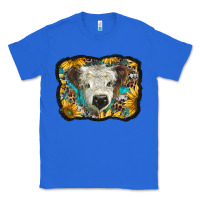 True Royal white scottish calf with sunflowers western  background Classic Tee - BarkalooDesign
