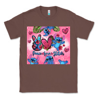 Chestnut peace love stitch Classic Tee - Zillion Design Studio