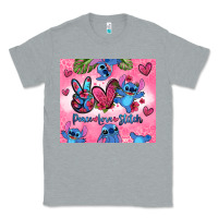 Heather Grey peace love stitch Classic Tee - Zillion Design Studio