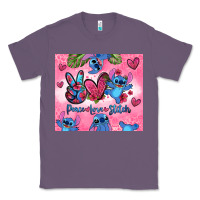 Lavender peace love stitch Classic Tee - Zillion Design Studio