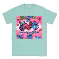 Seafoam peace love stitch Classic Tee - Zillion Design Studio