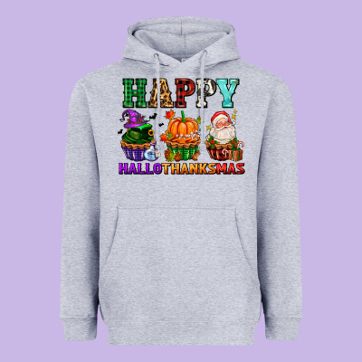 Happy Hallothanksmas With Cupcakes Heavyweight Hoodie Designed By Adodesignshop