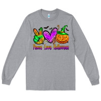 Heather Grey peace love halloween Long Sleeve Tee - Zillion Design Studio
