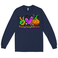 Navy peace love halloween Long Sleeve Tee - Zillion Design Studio