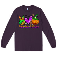 Plum peace love halloween Long Sleeve Tee - Zillion Design Studio