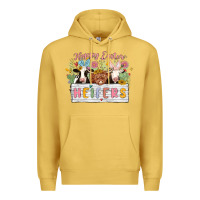 Antique Gold happy easter heifers Premium Hoodie - MaliasSmallBusiness