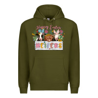 Army Green happy easter heifers Premium Hoodie - MaliasSmallBusiness