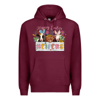 Burgundy happy easter heifers Premium Hoodie - MaliasSmallBusiness
