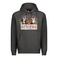 Charcoal Heather happy easter heifers Premium Hoodie - MaliasSmallBusiness