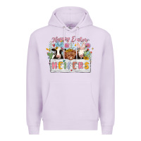 Lilac happy easter heifers Premium Hoodie - MaliasSmallBusiness