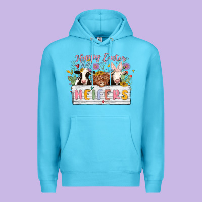 Happy Easter Heifers Premium Hoodie Designed By Maliassmallbusiness