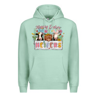 Seafoam happy easter heifers Premium Hoodie - MaliasSmallBusiness