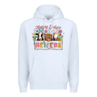 White happy easter heifers Premium Hoodie - MaliasSmallBusiness