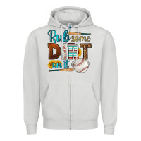Dove Grey rub some dirt on it baseball Zipper Hoodie - HRA Design Shop