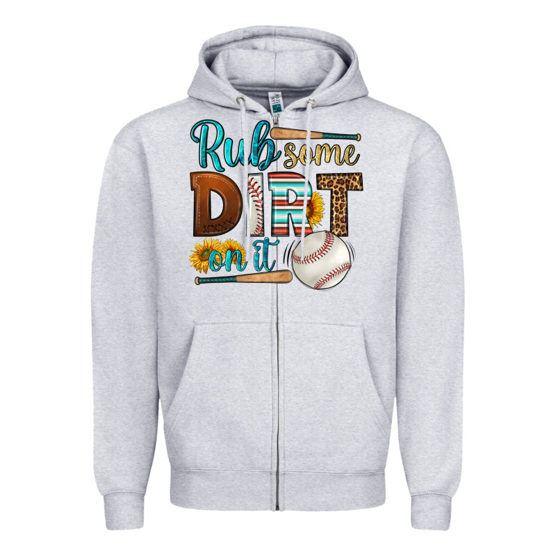 Rub Some Dirt On It Baseball Zipper Hoodie by HRA Design Shop | Teevron