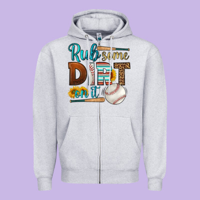 Rub Some Dirt On It Baseball Zipper Hoodie Designed By Hra Design Shop