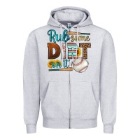Heather Grey rub some dirt on it baseball Zipper Hoodie - HRA Design Shop