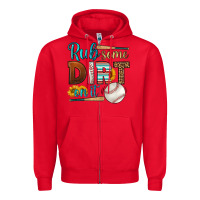 Red rub some dirt on it baseball Zipper Hoodie - HRA Design Shop