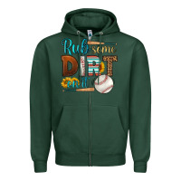 Sports Green rub some dirt on it baseball Zipper Hoodie - HRA Design Shop
