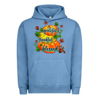 Pigment Pebble Blue grateful thankful blessed Urban Hoodie - MaliasSmallBusiness