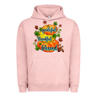 Pigment Salmon grateful thankful blessed Urban Hoodie - MaliasSmallBusiness