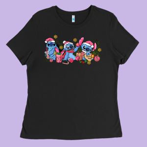 Pink Christmas Stitch And Gifts Ladies Tee Designed By Adodesignshop