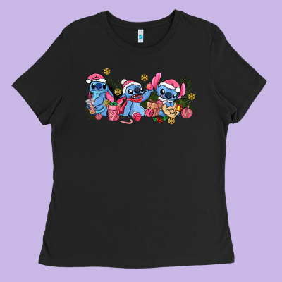 Pink Christmas Stitch And Gifts Ladies Tee Designed By Adodesignshop