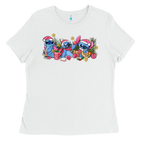 White pink christmas stitch and gifts Ladies Tee - AdoDesignShop