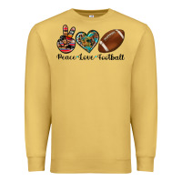 Antique Gold peace love football Premium Sweatshirt - Artiststas