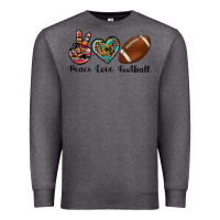 Charcoal Heather peace love football Premium Sweatshirt - Artiststas