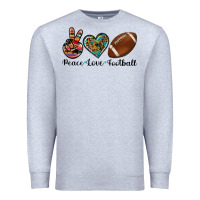 Heather Grey peace love football Premium Sweatshirt - Artiststas