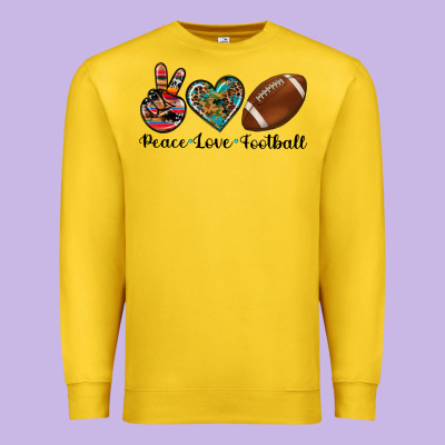 Peace Love Football Premium Sweatshirt Designed By Artiststas