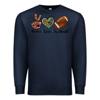 Navy peace love football Premium Sweatshirt - Artiststas
