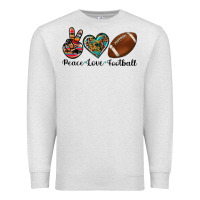 Oatmeal Heather peace love football Premium Sweatshirt - Artiststas
