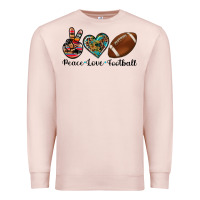 Pale Pink peace love football Premium Sweatshirt - Artiststas