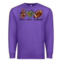 Purple peace love football Premium Sweatshirt - Artiststas