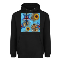 Black american star and sunflower seamless  pattern Heavyweight Hoodie - BundleAndBundleShop