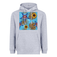 Heather Grey american star and sunflower seamless  pattern Heavyweight Hoodie - BundleAndBundleShop