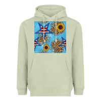 Matcha american star and sunflower seamless  pattern Heavyweight Hoodie - BundleAndBundleShop