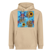 Mushroom american star and sunflower seamless  pattern Heavyweight Hoodie - BundleAndBundleShop