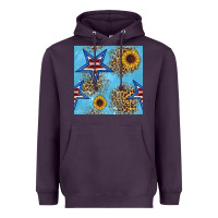 Plum american star and sunflower seamless  pattern Heavyweight Hoodie - BundleAndBundleShop