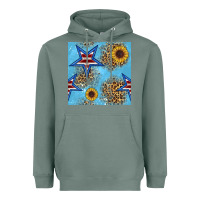 Sage american star and sunflower seamless  pattern Heavyweight Hoodie - BundleAndBundleShop