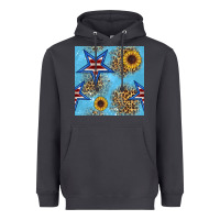 Smoke american star and sunflower seamless  pattern Heavyweight Hoodie - BundleAndBundleShop